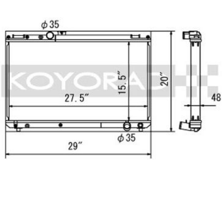 Koyorad alloy radiator - Toyota Chaser / Cresta / Mark II 1jz-gte 96-01