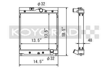 Koyorad alloy radiator - Honda Civic EG / EK 91-00 SOHC