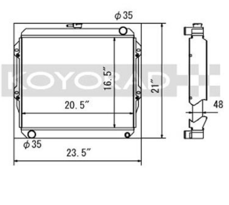 Koyorad alloy radiator - Toyota Hilux 84-95 / 4Runner 84-88