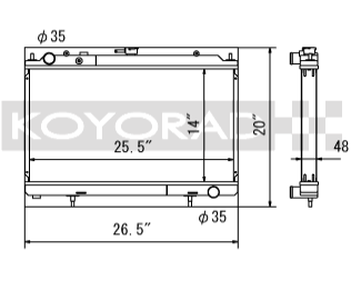 Koyorad alloy radiator - Nissan Silvia S14 / S15 dual pass 93-02