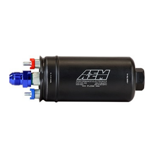 AEM 400 lph external fuel pump - 10an inlet, 6an outlet