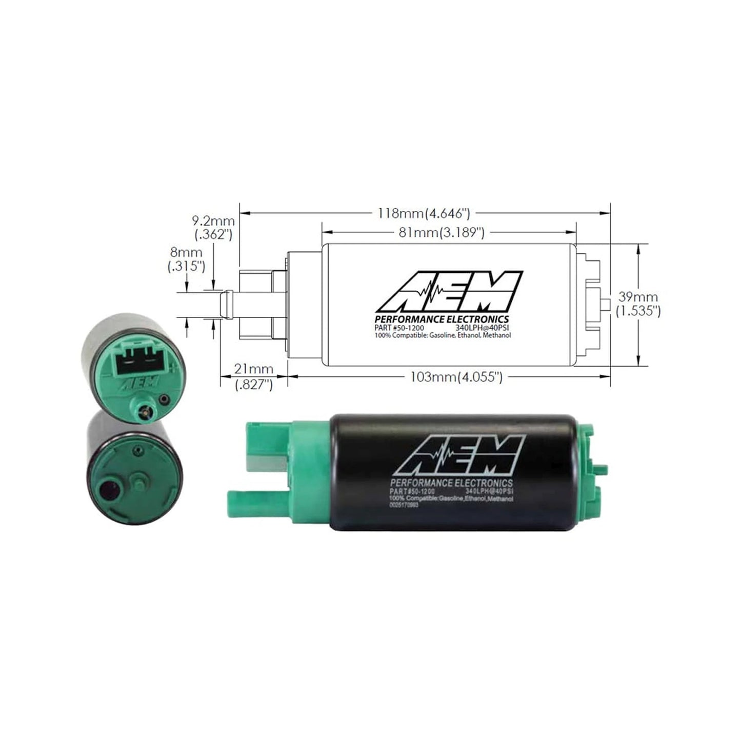 AEM 340 lph in-tank fuel pump (ethanol compatible)