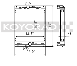 Koyorad alloy radiator - Mitsubishi Evo 7-9 half size