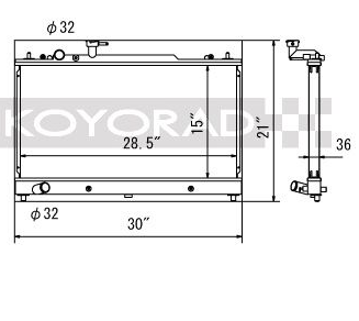 Koyorad alloy radiator - Mazda 6, MPS 2.3L 05-07