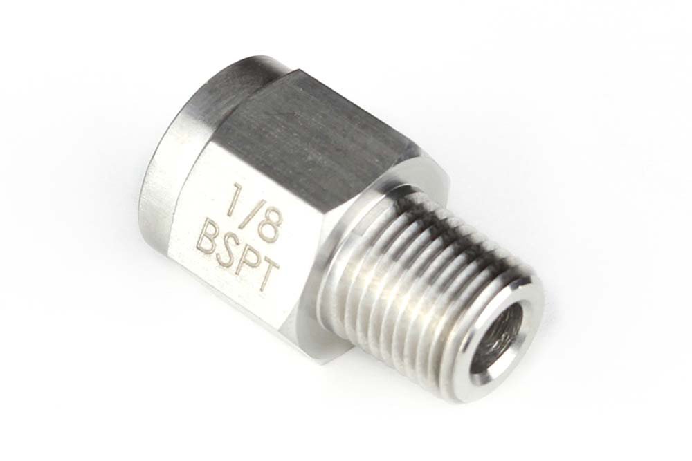 Haltech M10 x 1.0 to 1/8 BSPT Adaptor - Stainless Steel